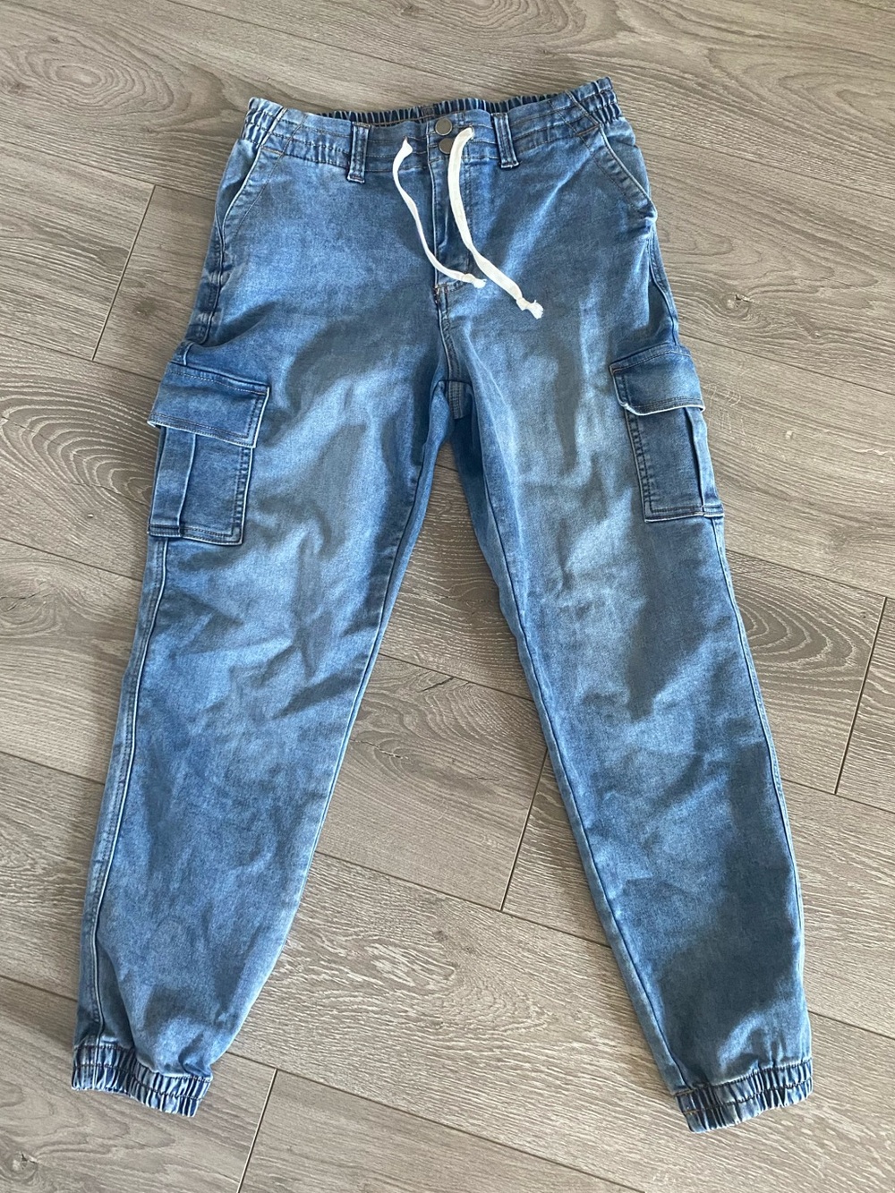 NOBO Blue Cargo Jogger Pants with Drawstring Waist